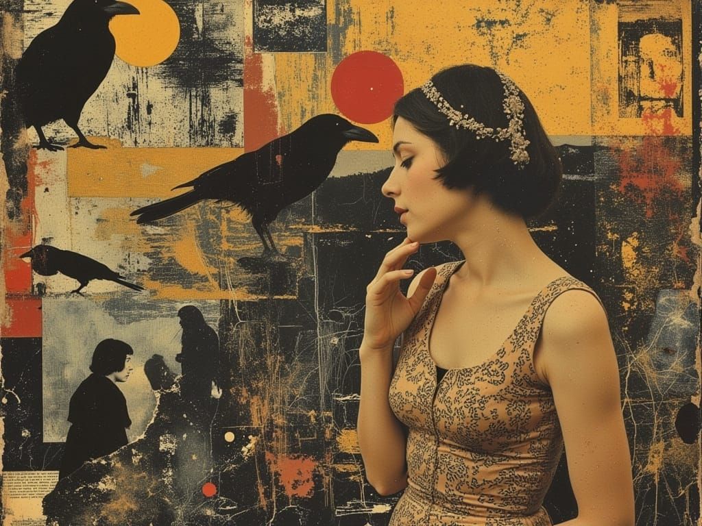 Ethereal Vienna Secession Portrait in Swirling Gold and Colo...