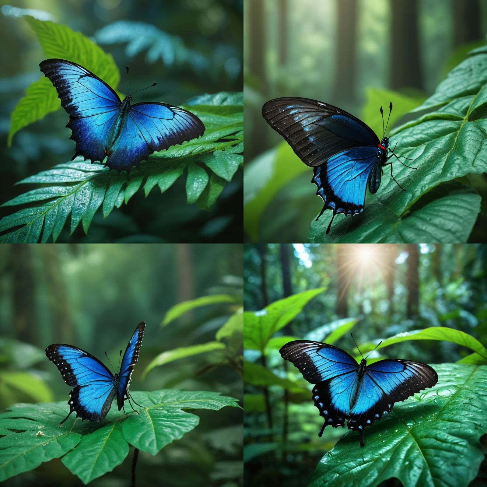 Ulysses Butterfly in Rainforest: Professional Photography
