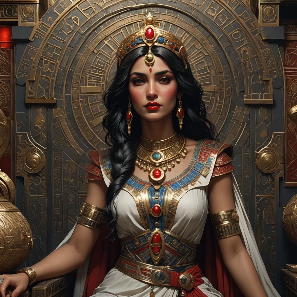 Elegant Egyptian Woman: Dark Fantasy Concept Art