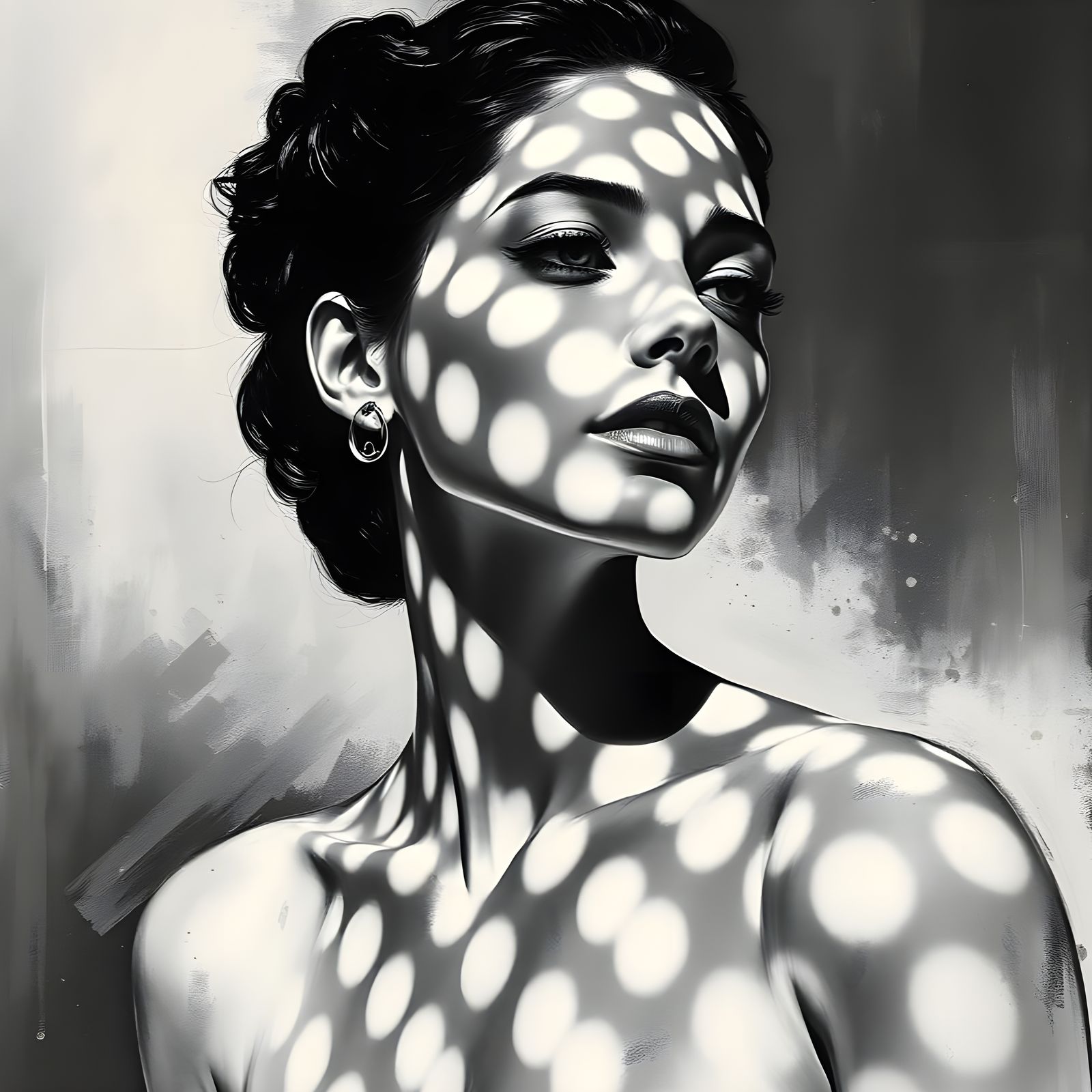 Monochromatic Muse in Chequered Shadows