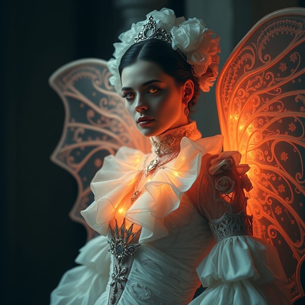 Ethereal Edwardian Portrait with Sumptuous Fabrics