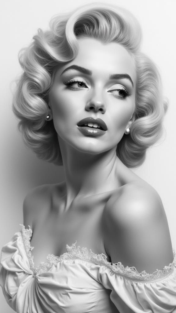 Elegant Portrait of Old Hollywood Glamour