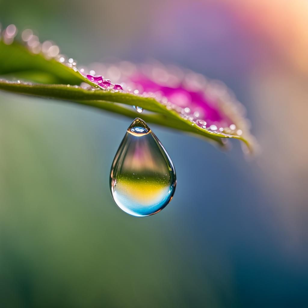Ethereal Dewdrop Reflecting Morning Light