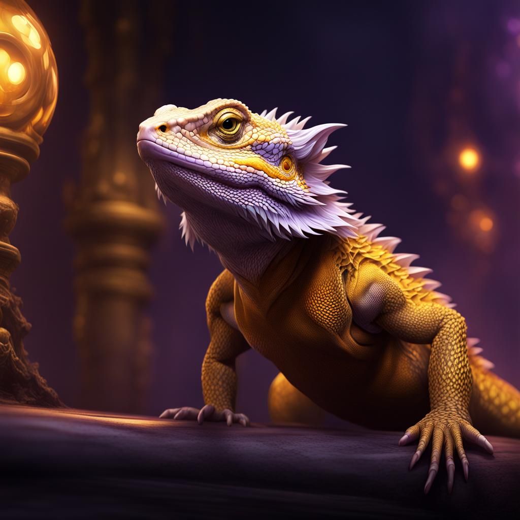 Dark Fantasy Bearded Dragon Concept Art