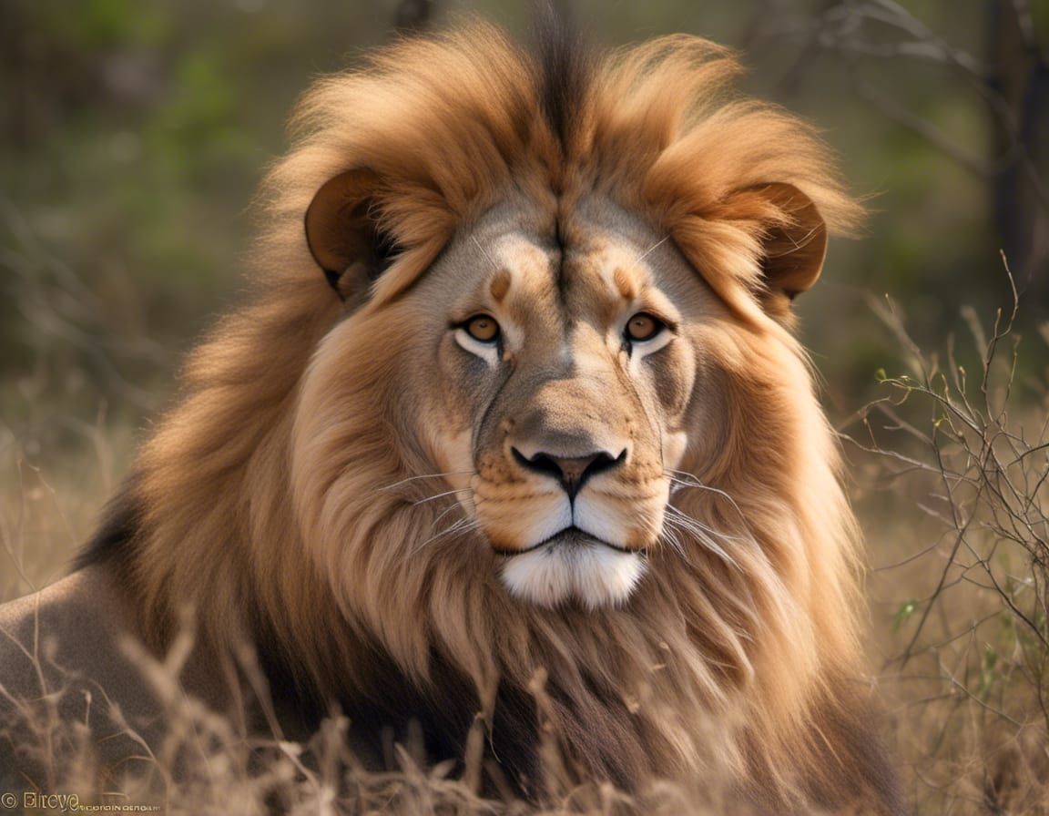 Majestic Lion in Savanna: Wildlife Realism