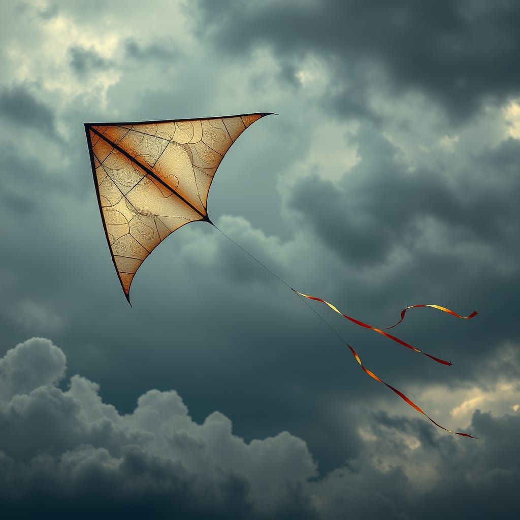 Majestic Kite Soars Against Moody Sky