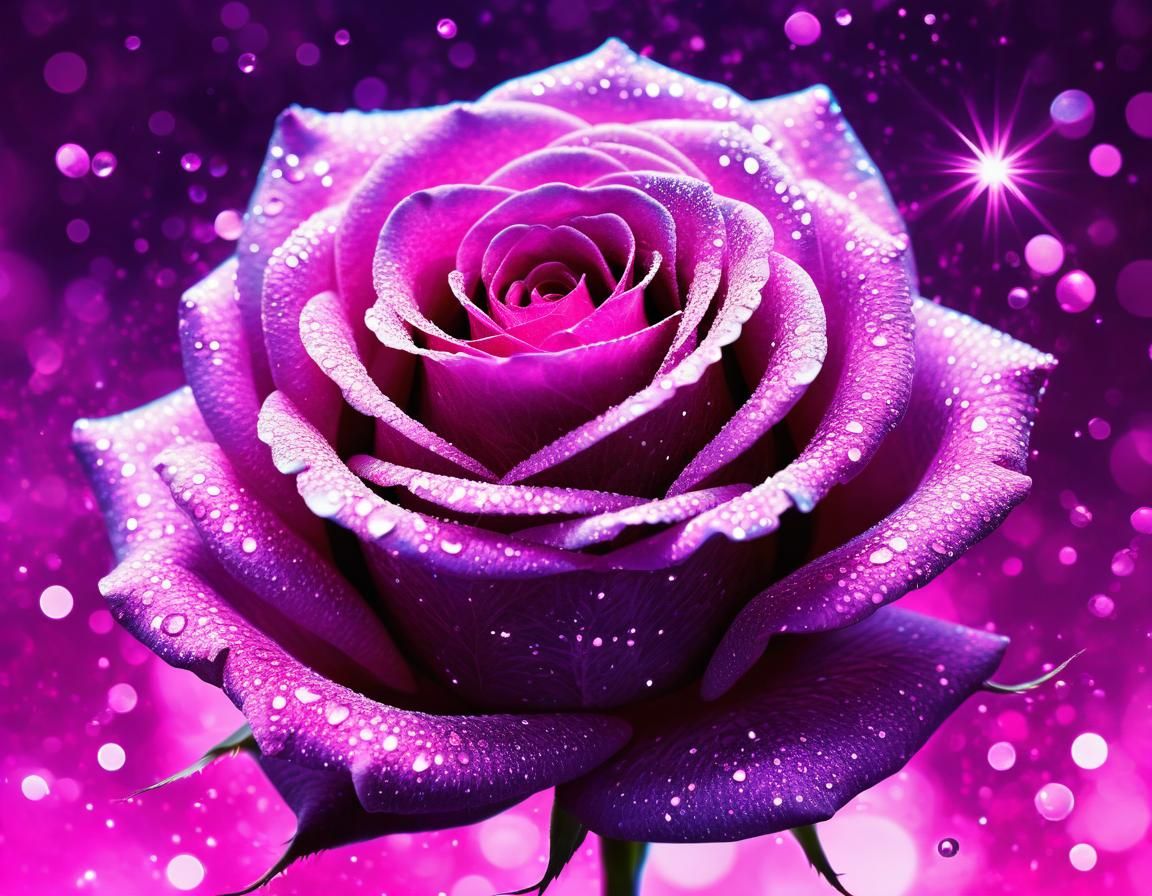 Ethereal Magenta Rose with Abstract Glow
