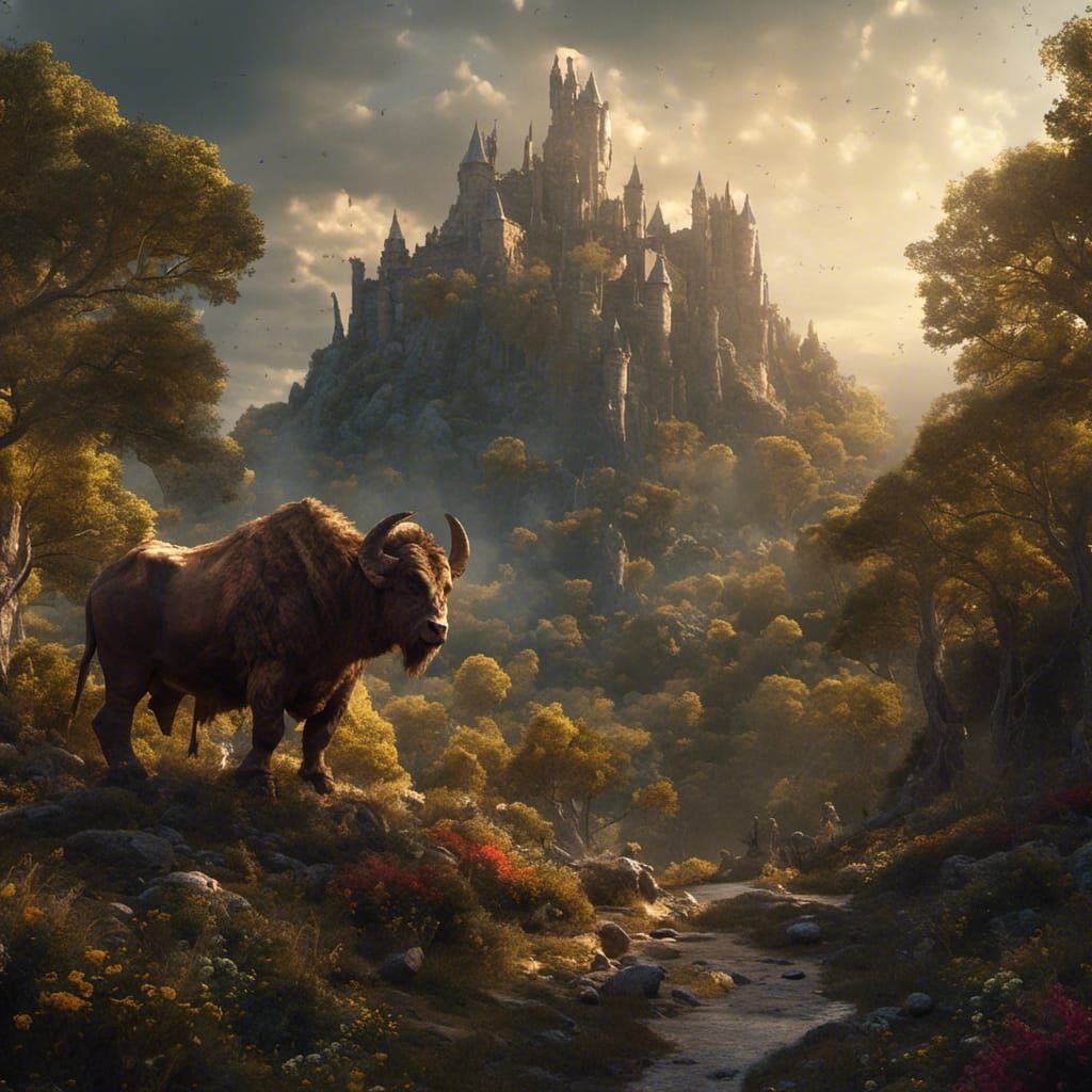 Minotaur in Light Fantasy Concept Art