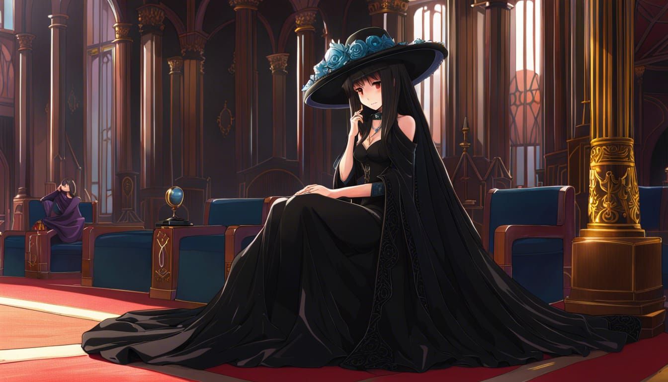 Crying Anime Princess in Throne Room