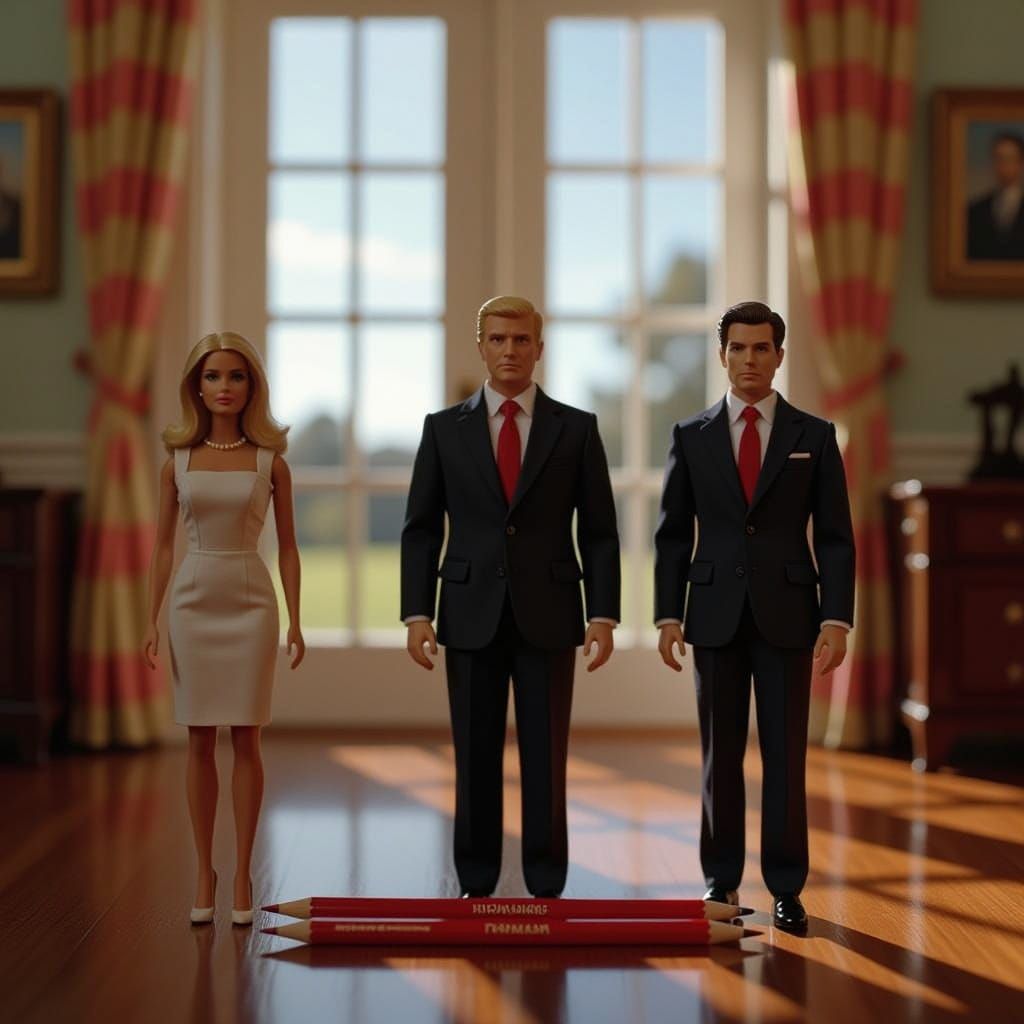 GOP Mar-a-Lago Dolls in Cinematic Film Still