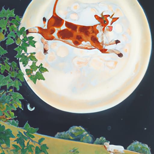 Cow Jumping Over the Moon, Anthropomorphic Style