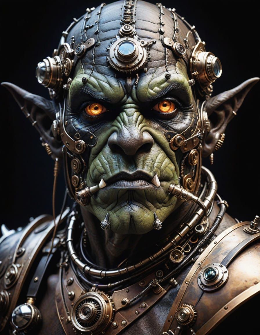 Cyborg Warrior in Steampunk Lordship