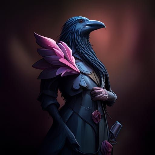 Anthro Crow in Dark Fantasy Concept Art