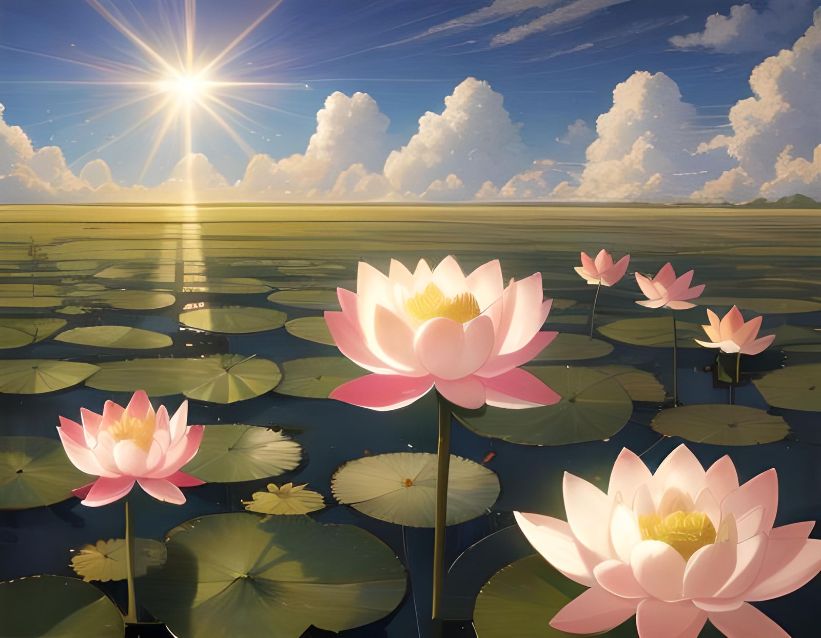 Lotus Flower in Mud with Divine Light