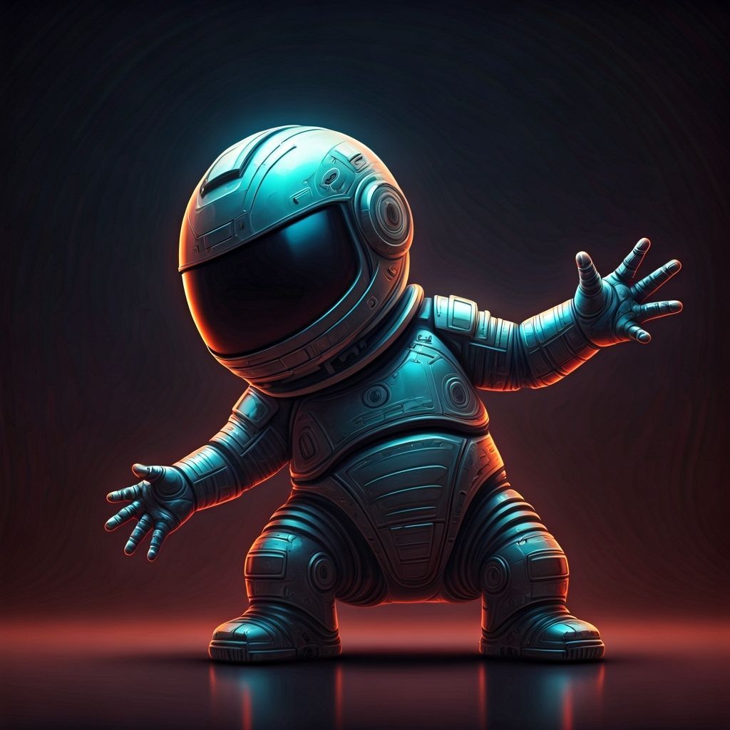 Metallic Parrot Tap Dancing in Futuristic Neon City