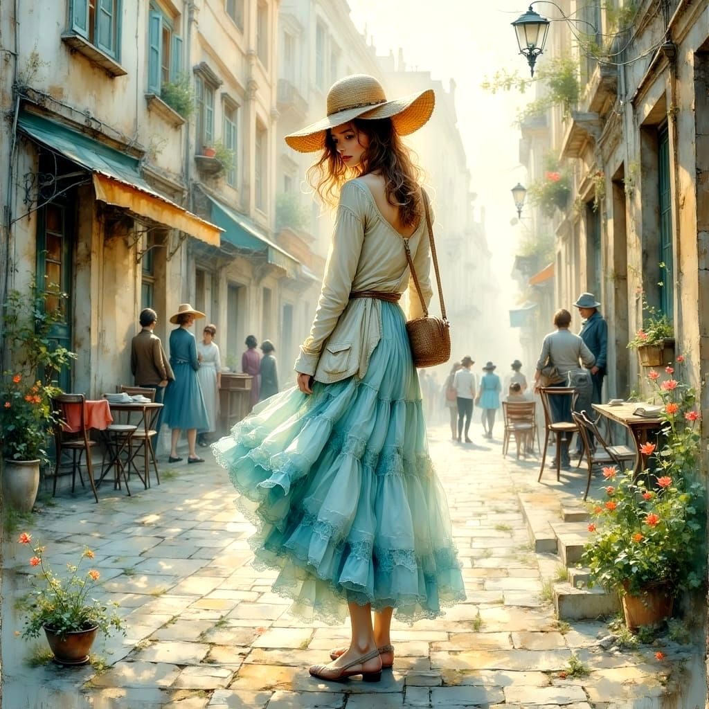 Country Girl in the City: Pastel Impasto Painting