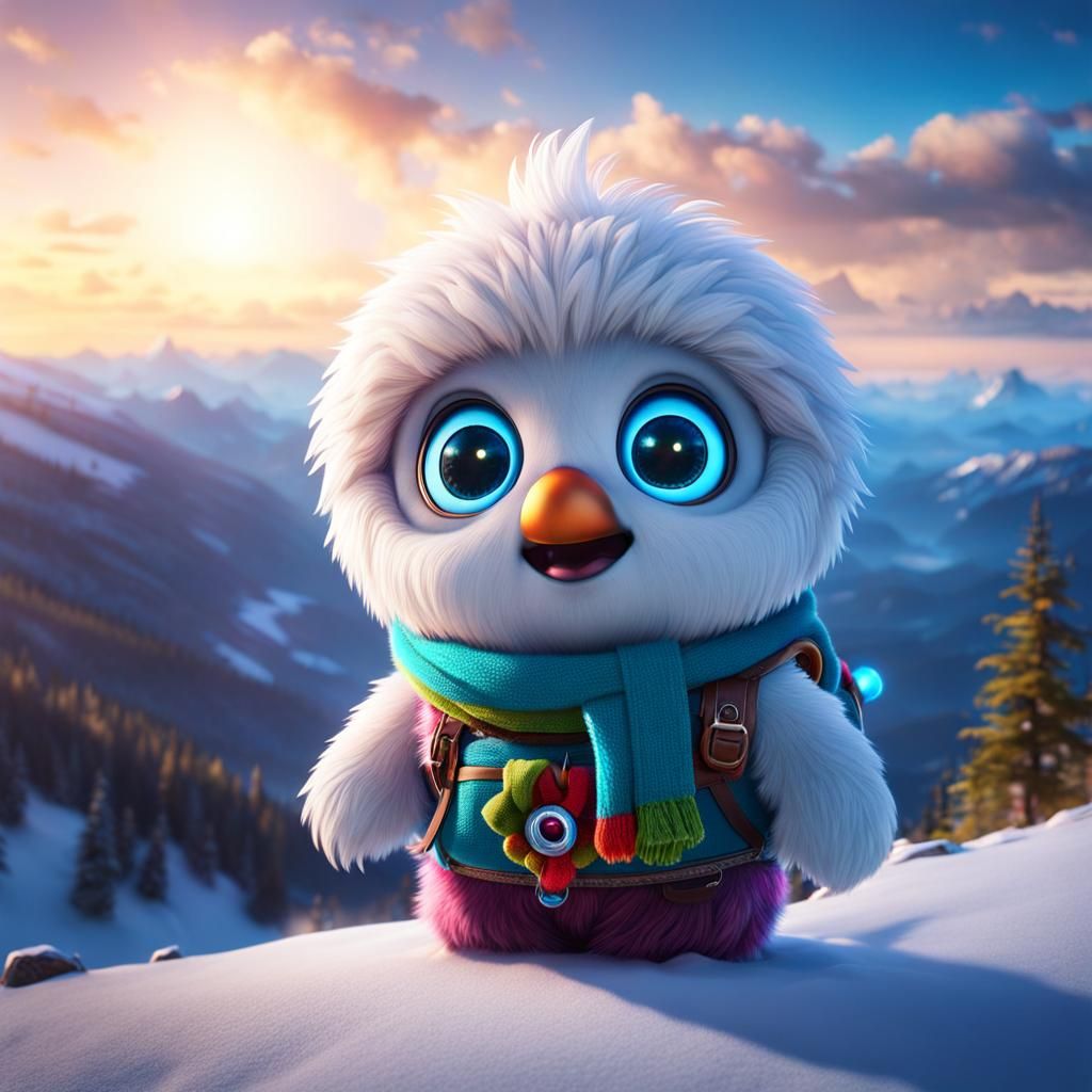 Happy Baby Abominable Snowman Fantasycore Artwork