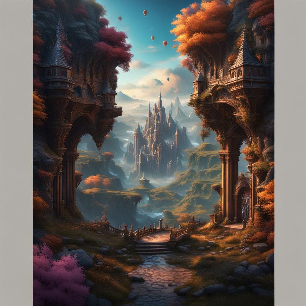 Fantastical Matte Painting with Deep Color