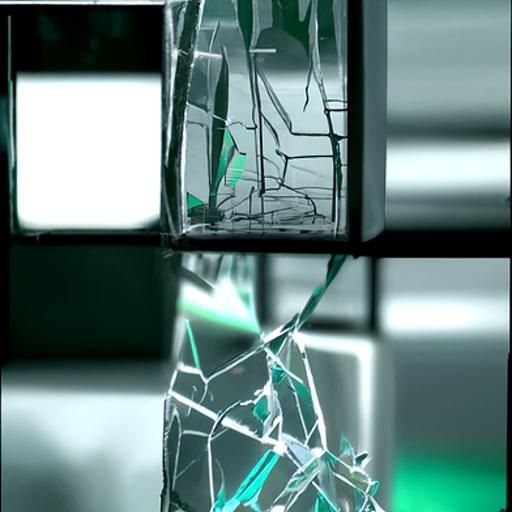 Cracked Glass Pane in Cyberpunk Style