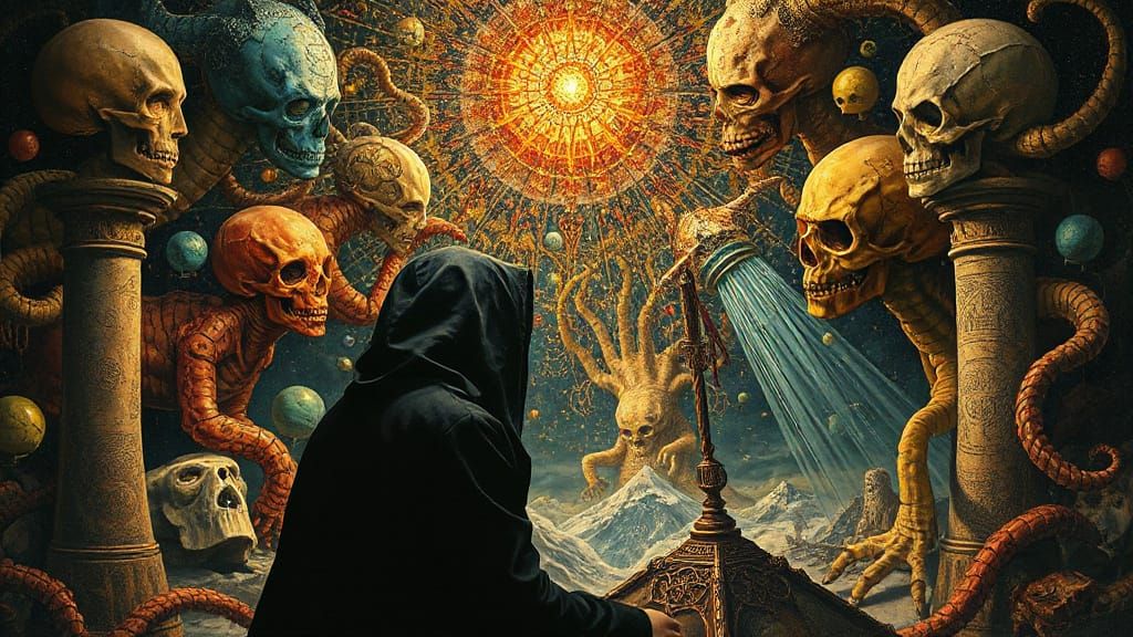 The Enigmatic Figure Lost in Cosmic Contemplation