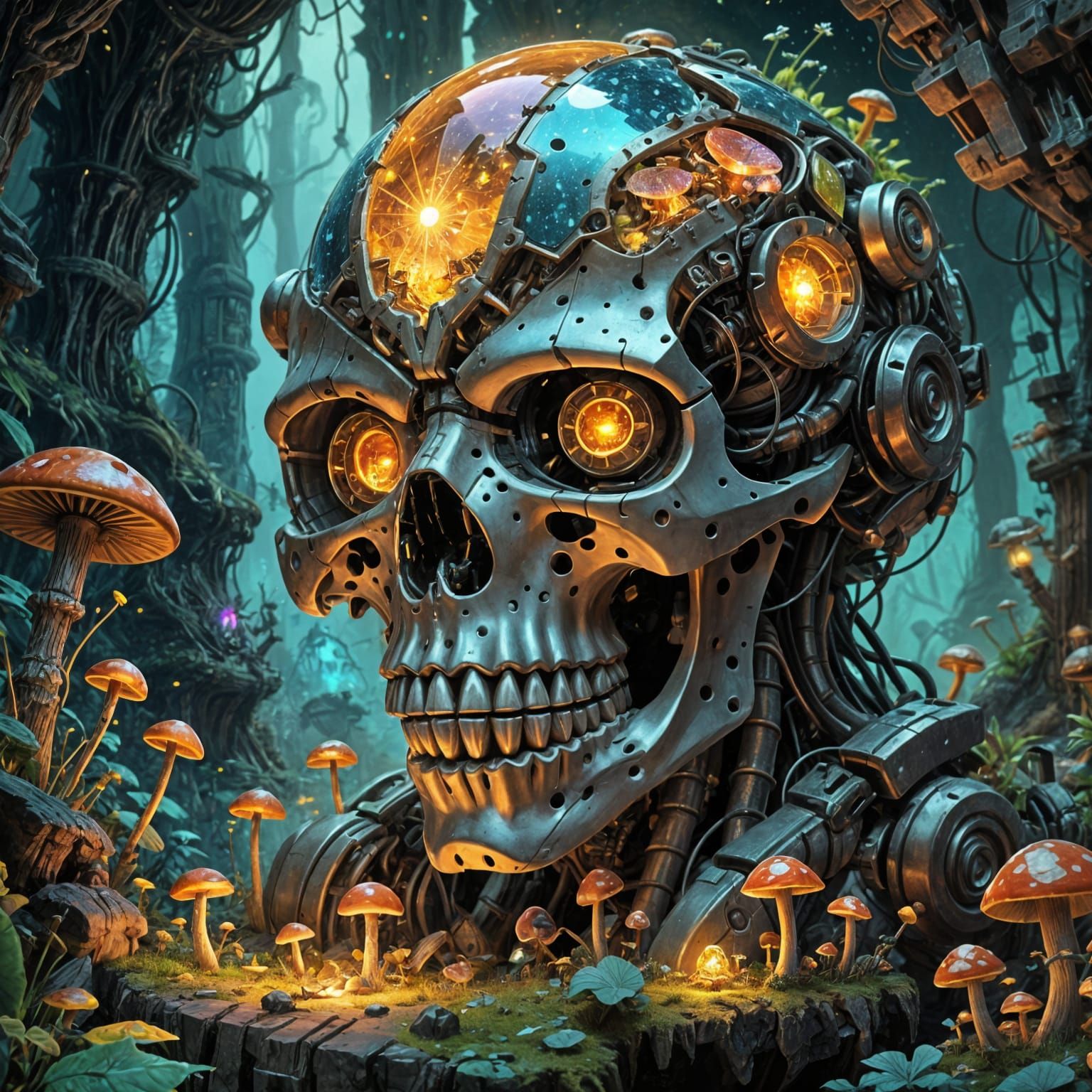 Crystal City in Robot Skull: Fantasy Concept Art