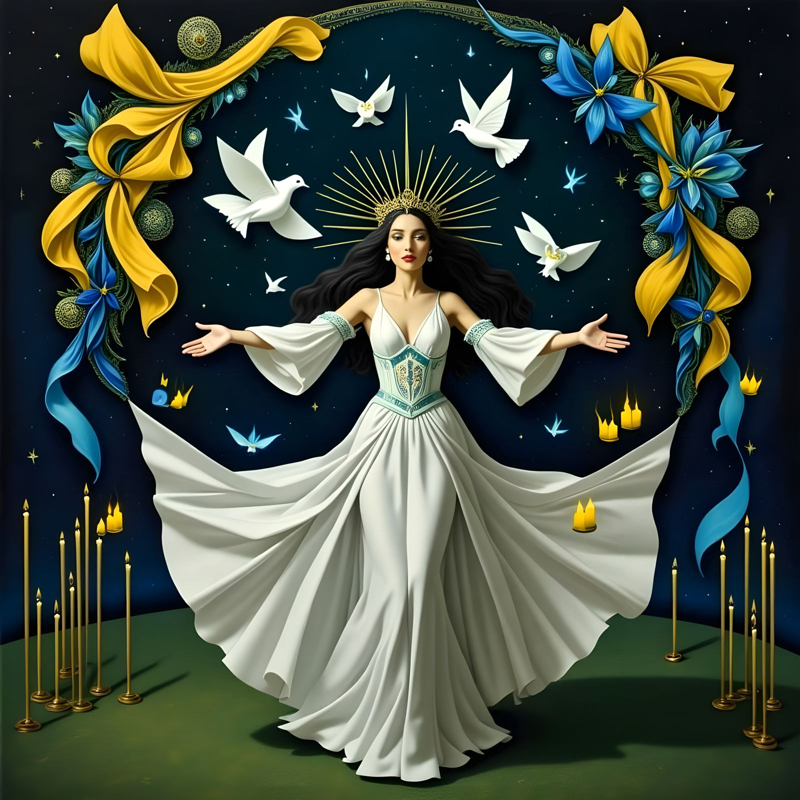 Starry Origami Peace Celebration in Joyful Harmony