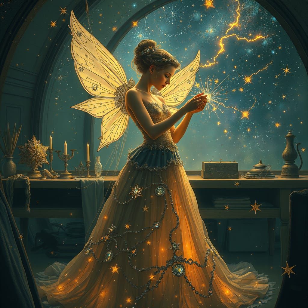 Celestial Seamstress Weaving Starlight Gowns