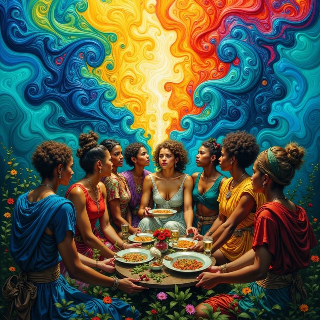 Abstract Empathy Shield Painting in Expressionist Style