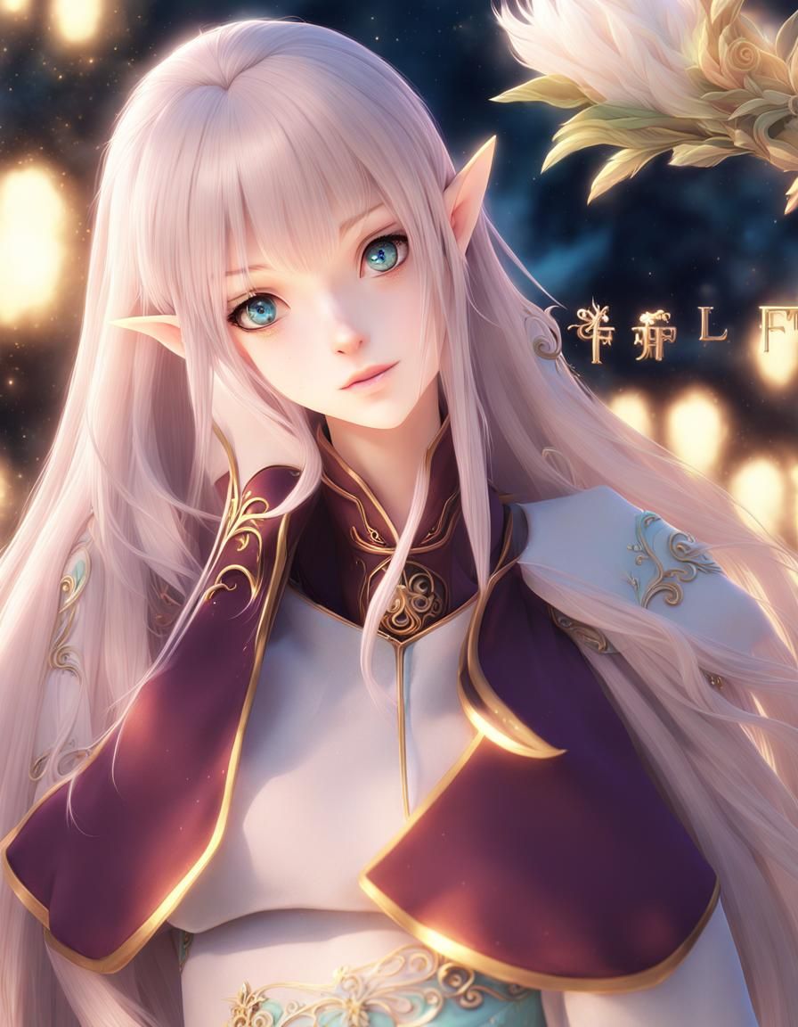 Anime Elf Beauty with Long Hair in 3D