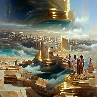 City of Gods: Oil Painting by James Gurney