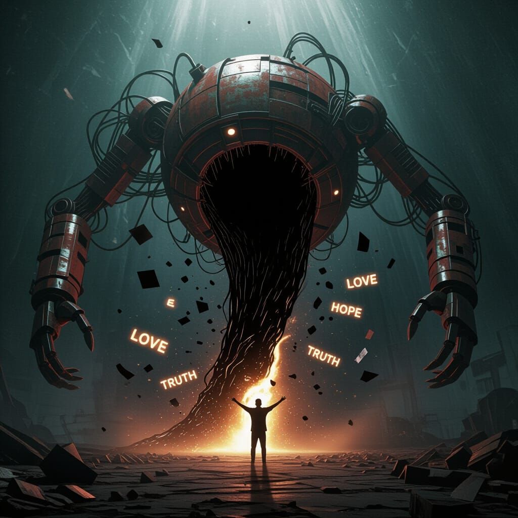 Monstrous Machine Consumes Hope in Void