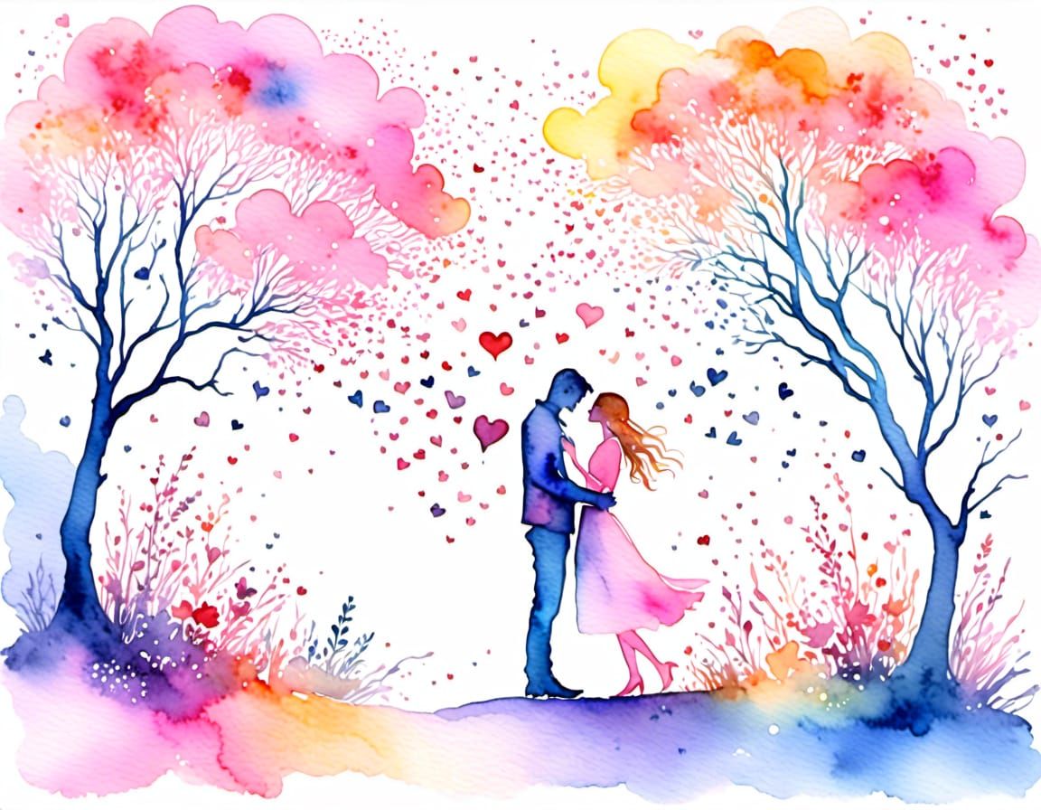 Watercolor Rendering of Unconditional Love