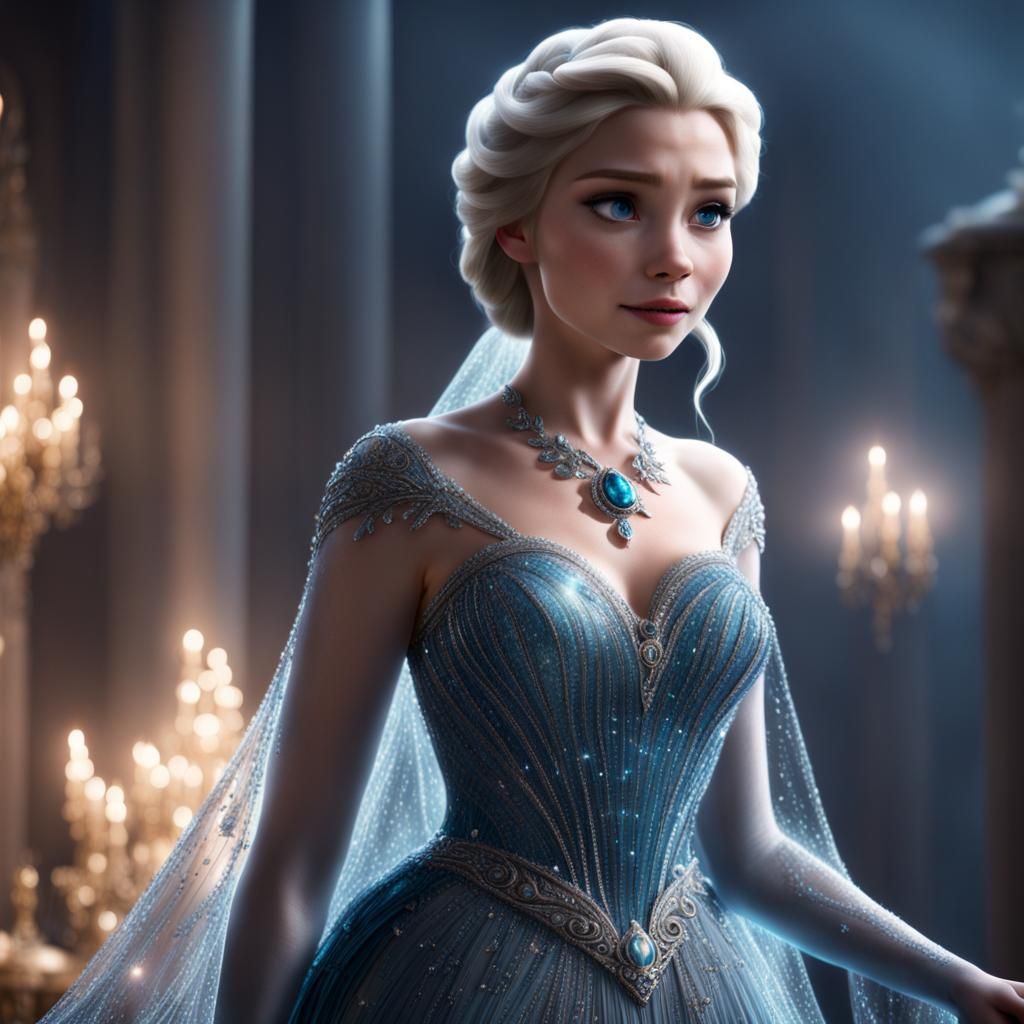 Woman in Sparkling Dress: Digital Matte Painting