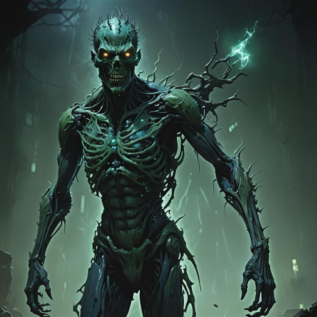 Sinister SCP Figure Emerges from Shadows as Digital Art