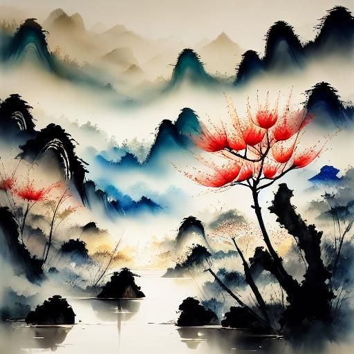 Magical Crystal Water Lily with Glitter Rain