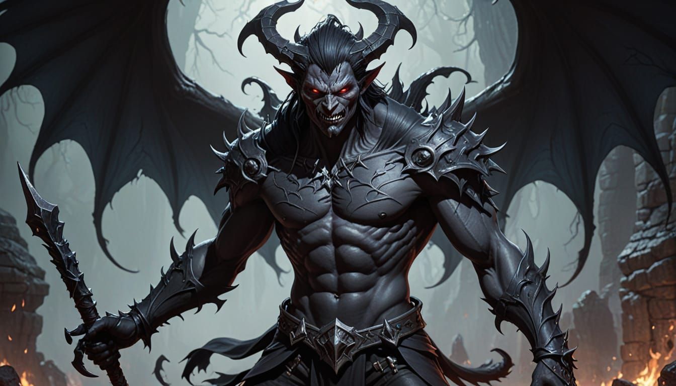 Cyberpunk Shadow Demon in 3D Anime Art