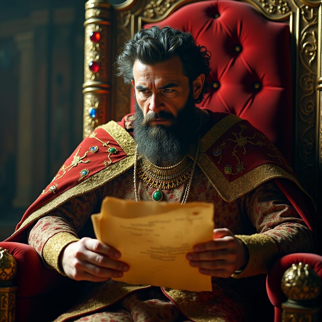 Emperor Justinian Reads Letter in Constantinople