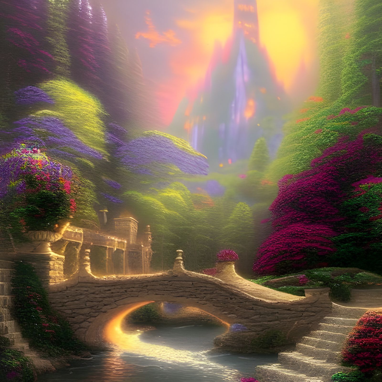 Ethereal Fantasy Landscape in a Luminous Style