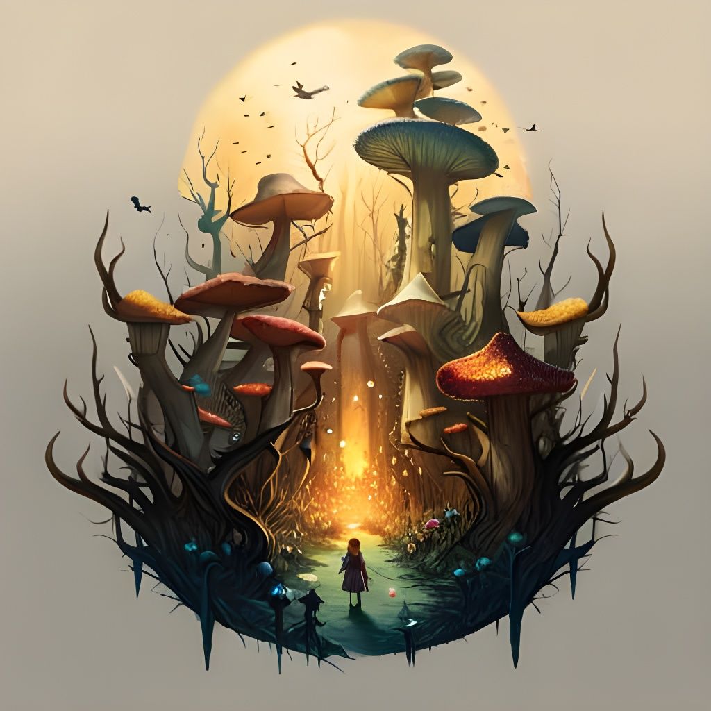 Magical Enchanted Forest with Fairy Dust Creatures