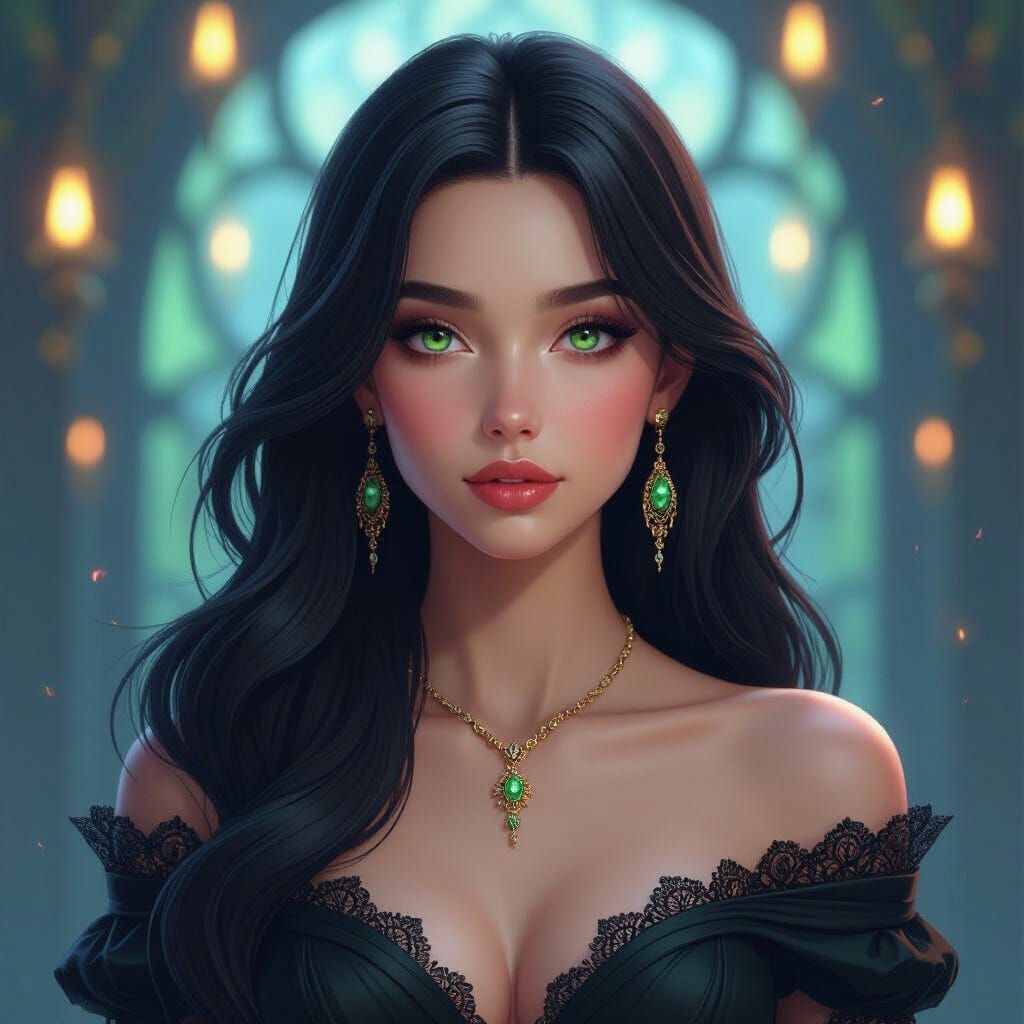 Elegant Girl Portrait with Dynamic Lighting