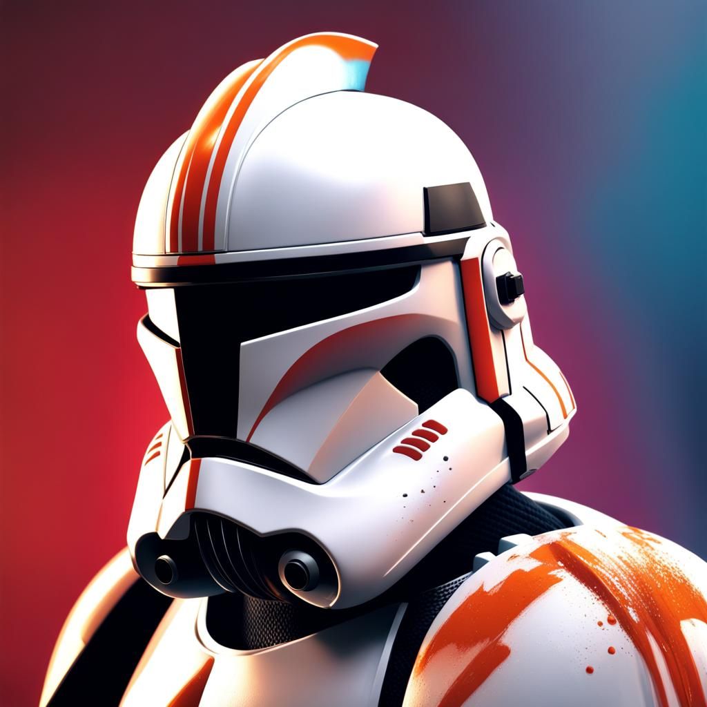 Hyperrealistic Clone Trooper Splash Art