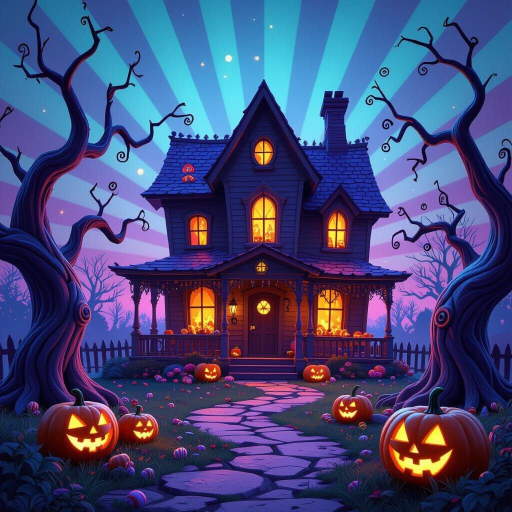 Whimsical Candy Wonderland Haunted House