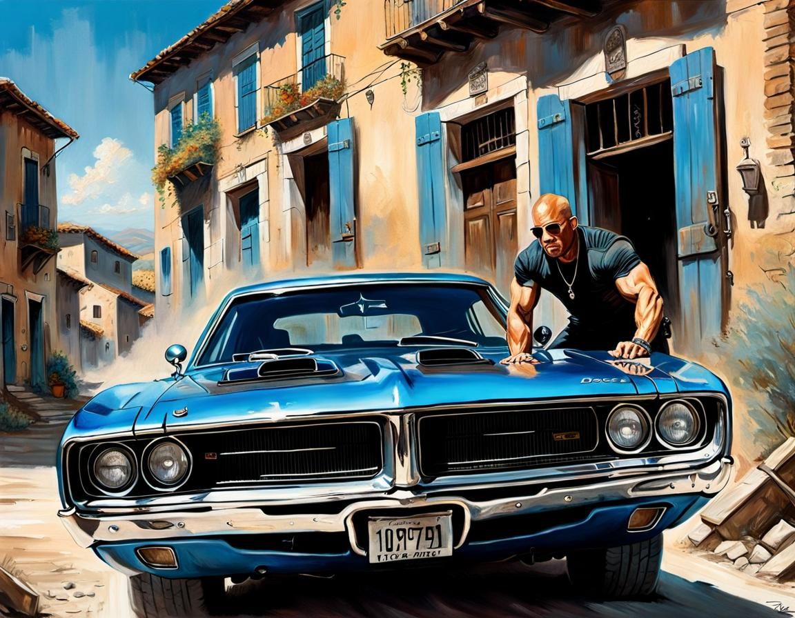 Vin Diesel as Rembrandt Painting in Italian Village