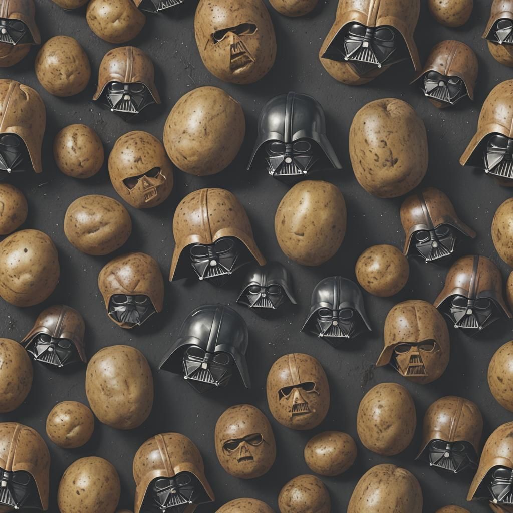 Potato in Darth Vader Helmet: 8k Photo