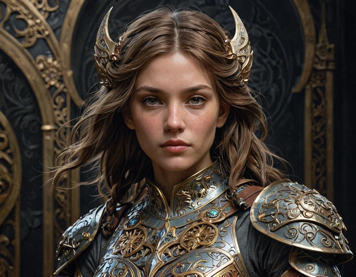 Fantasy Character Portrait in Art Nouveau Style