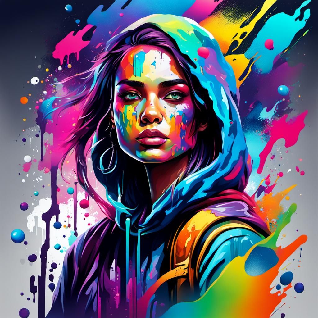 Colorful Graffiti Art of a Splendid Woman