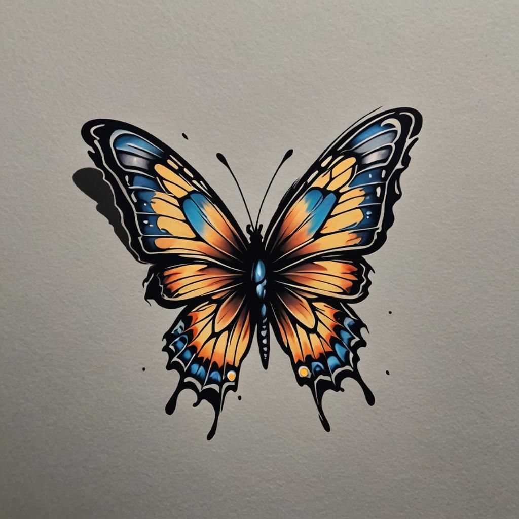Solo Leveling: Butterfly Tattoo Design in Anime Style