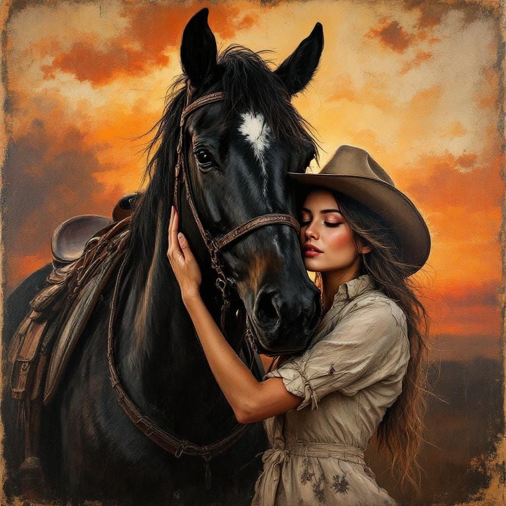 Cowgirl and her horse