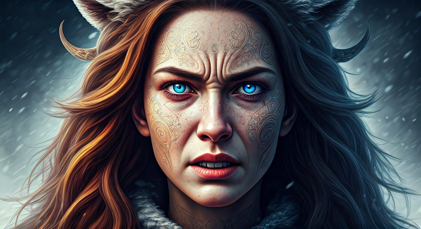 Ethereal Storm Portrait in Vibrant Colors