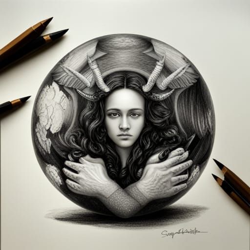 Sagittarius Crystal Sphere in Charcoal